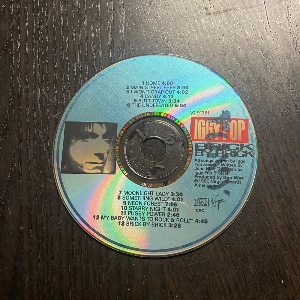 Brick by Brick by Iggy Pop (CD, 1990) *NO CASE*